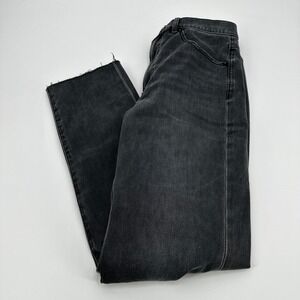 Express Slim Super High Rise Distressed Jeans Gray Raw Hem Womens Size 6 RN55285